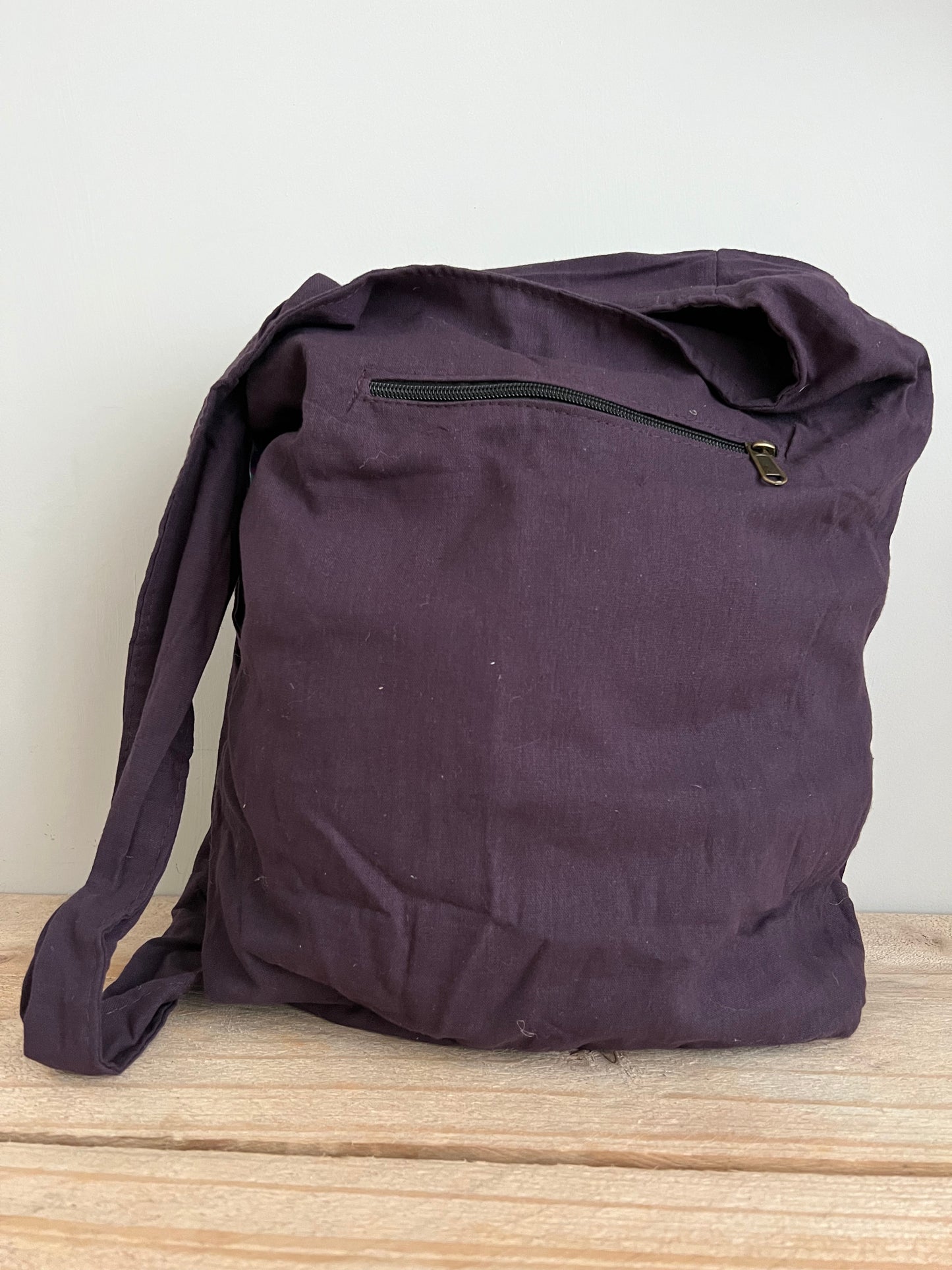 purple hippie shoulder bag