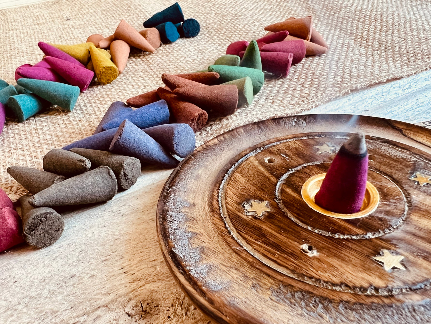 handmade fair trade incense cones multicoloured incense