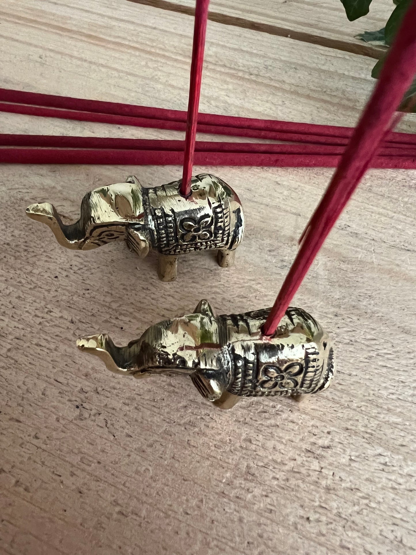 Brass elephant incense holder