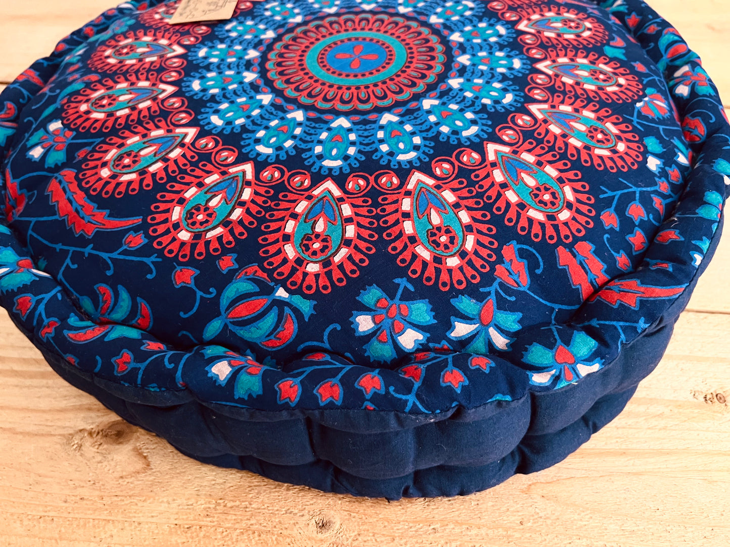 Handmade Fair Trade Peacock Print Large Floor Yoga Meditation Cushion Bohemian Hippie Home Decor