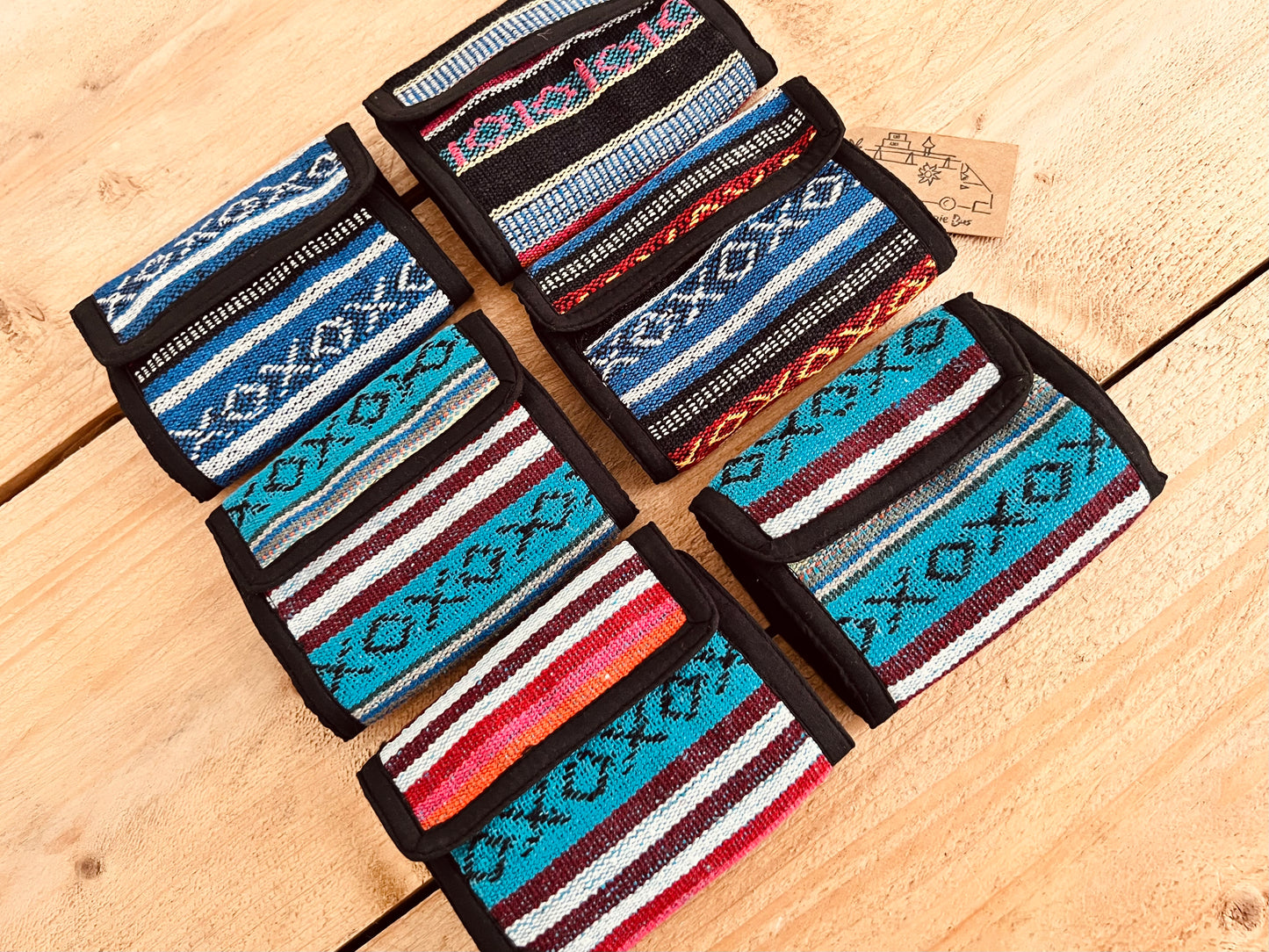 Handmade Fair Trade Bohemian Hippie Stipped Wallet