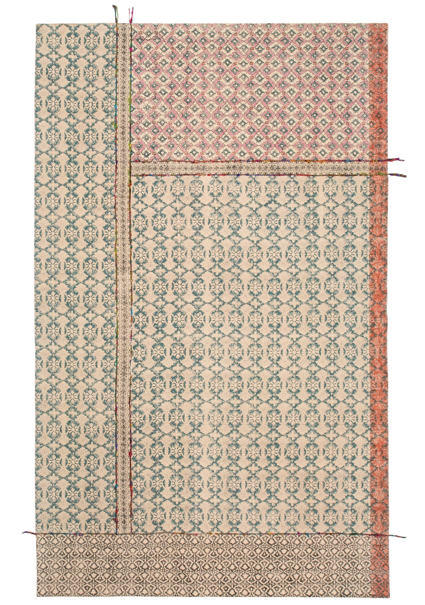 Block Print Tribal Indian Rug 150 X 240cm