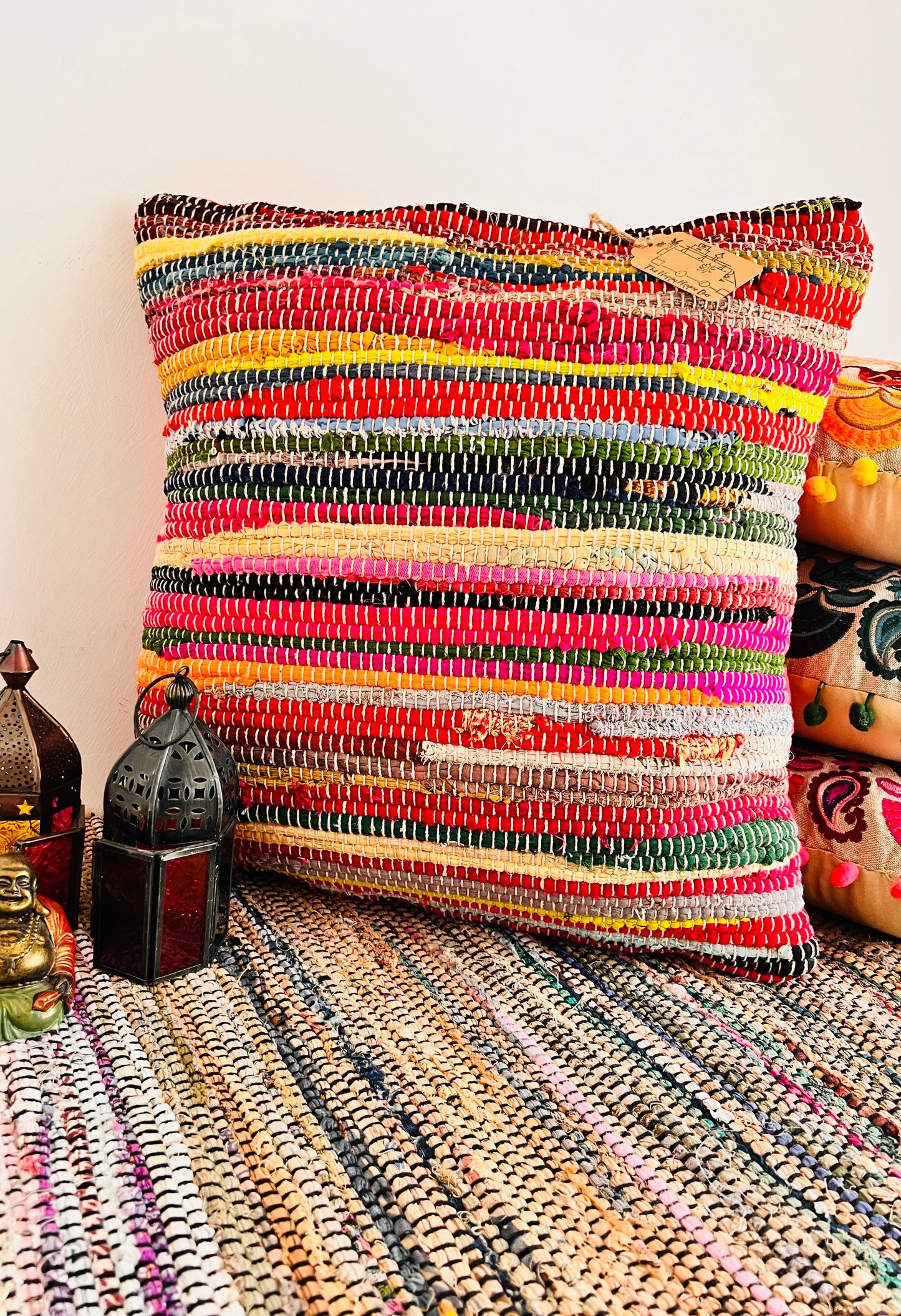 handmade fair trade ethically sourced bohemian cushion cover