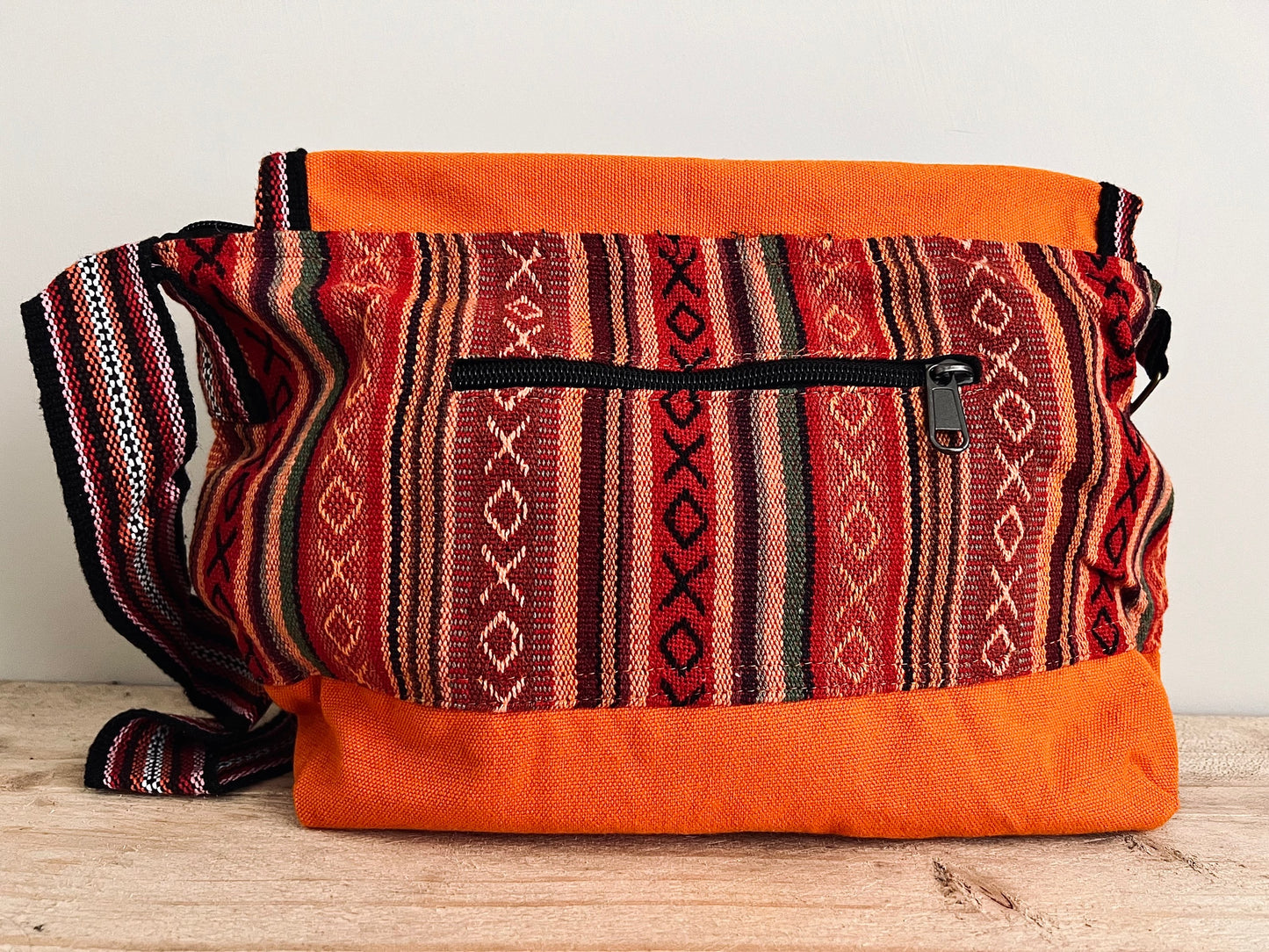 Orange hippie shoulder bag