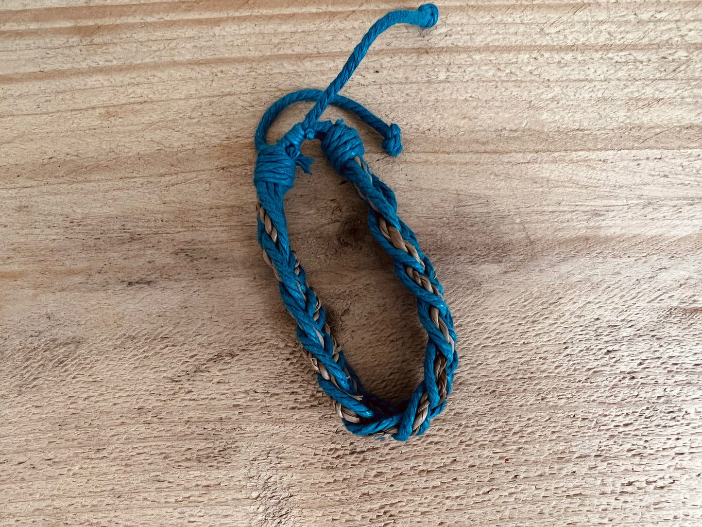 Handmade Fair Trade Ethically Sourced Woven Cotton Sufer Bracelet Bohemian Beach Men’s Womens Jewellery Blue