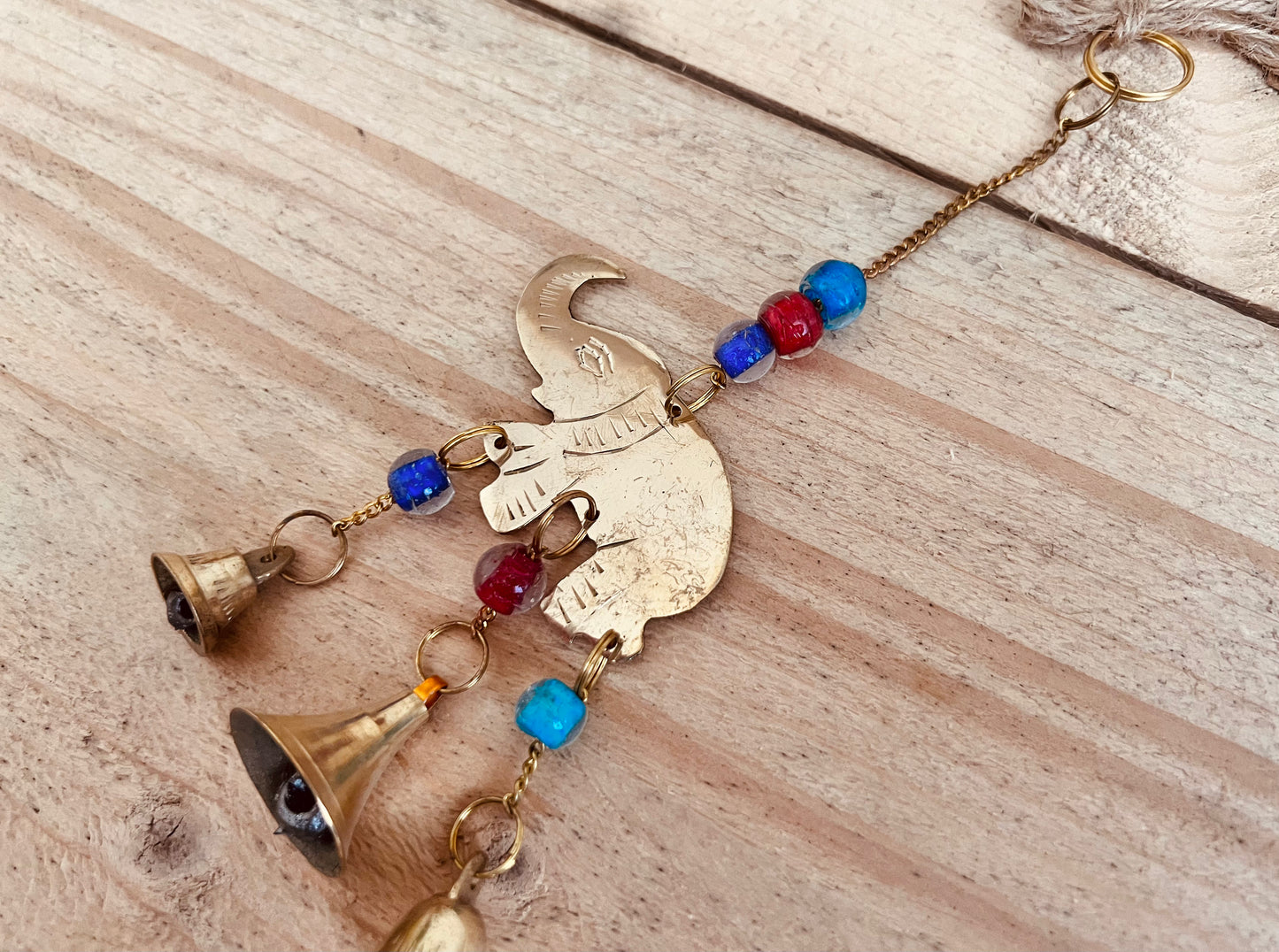 Handmade & Fair Trade Elephant Bell, Hippie Bohemian Home Ware Wind Chime