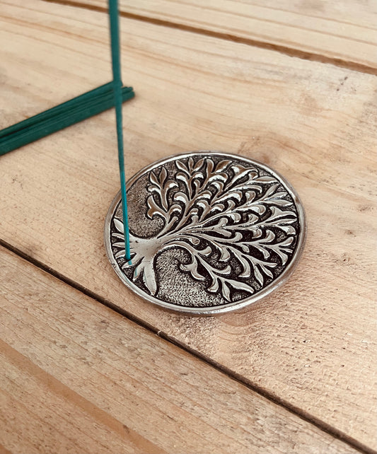 Metal Tree of life incense holder plate