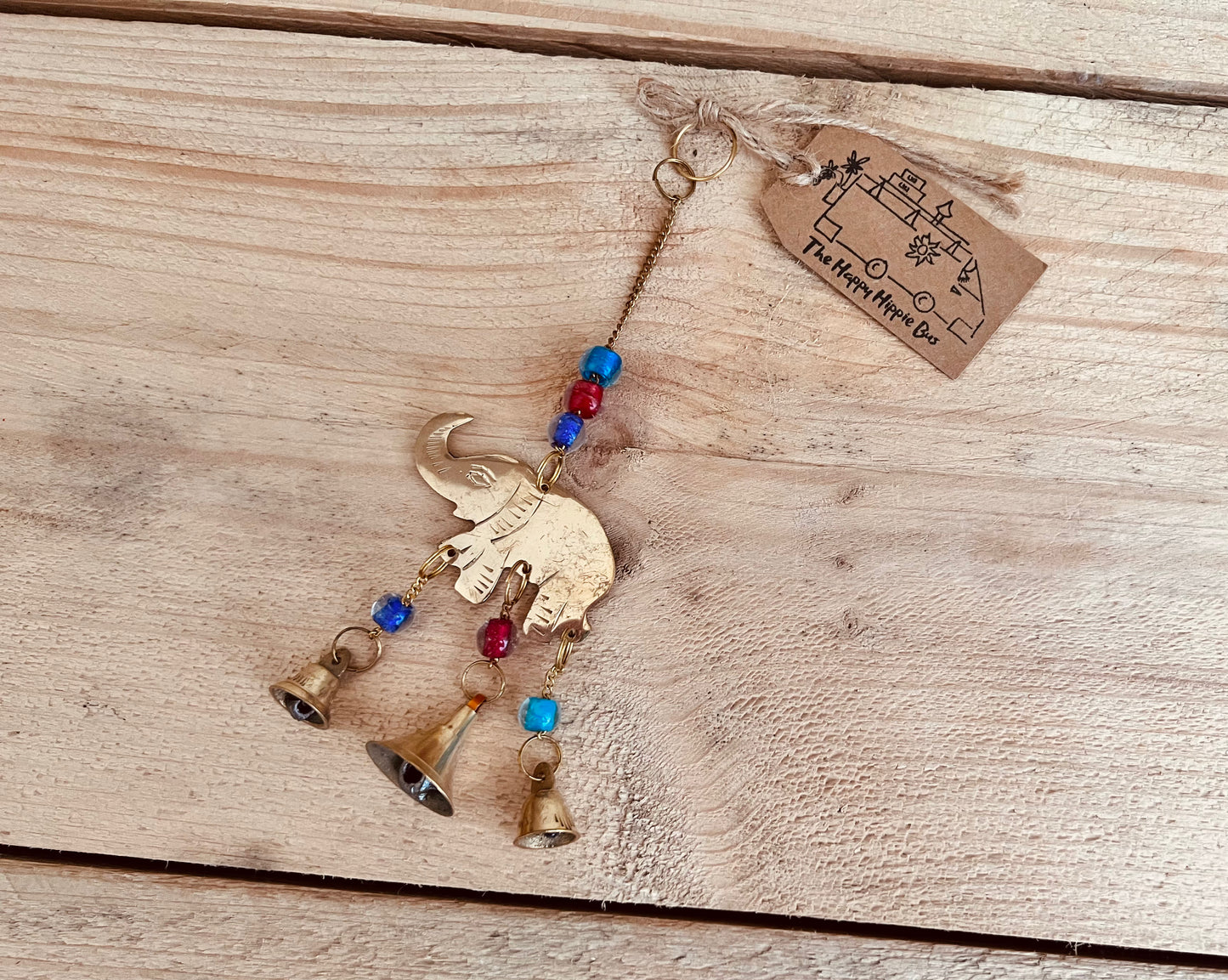 Handmade & Fair Trade Elephant Bell, Hippie Bohemian Home Ware Wind Chime