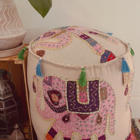 Indian design boho hippie footstool pouffe pouf 