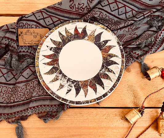 Mosaic Celestial Sun Mirror - Boho Bronze