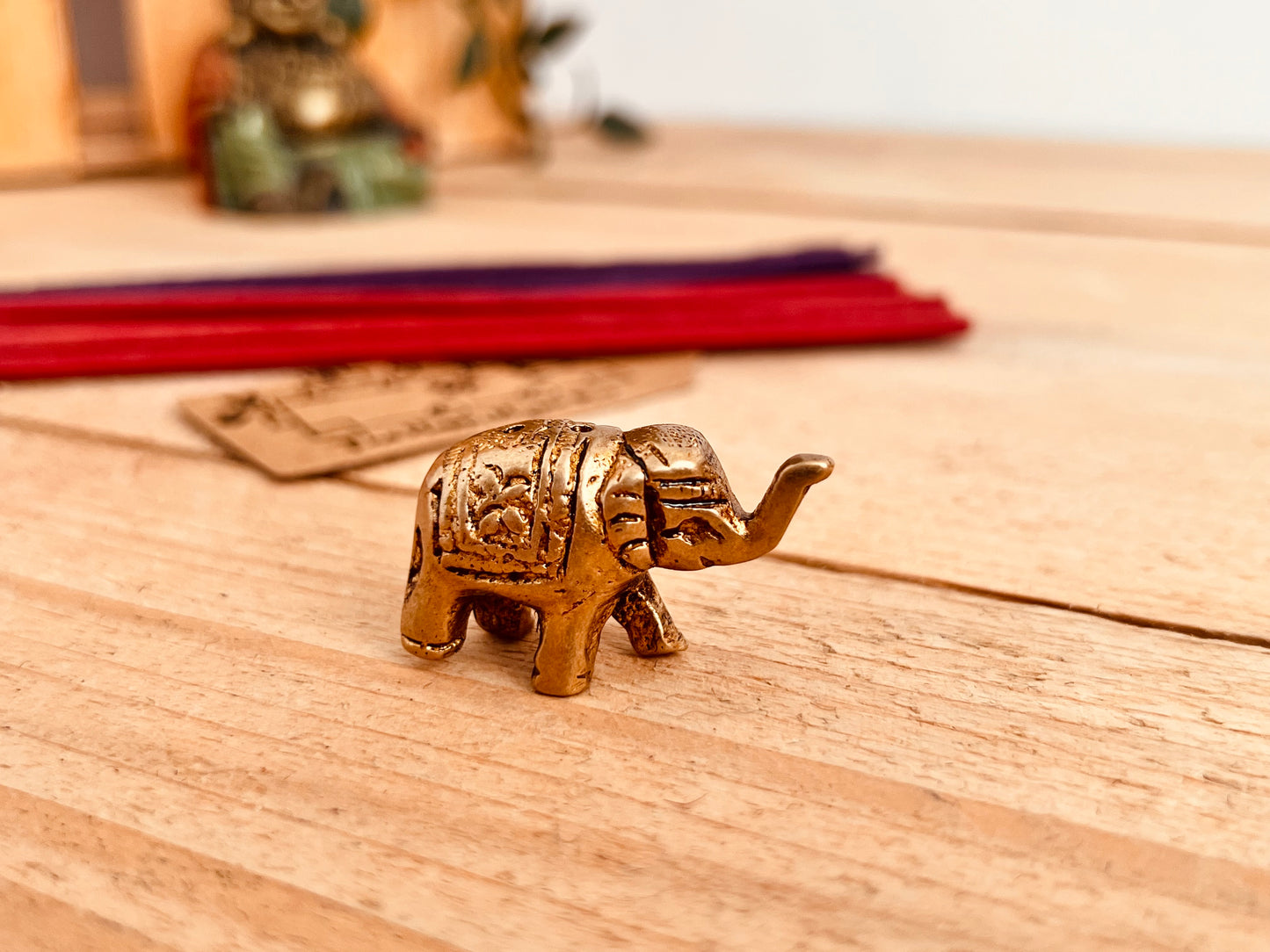 Mini Brass Elephant Incense Stick Holder
