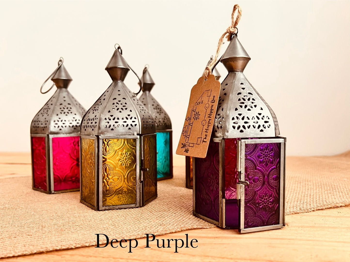 Handmade Fair Trade Ethicallt Sourced Bohemian T Light Holders Moroccan Style Lanterns Hippie Decor Blue Yellow Purple Blie Pink Red Green Silver Small Gift Home 