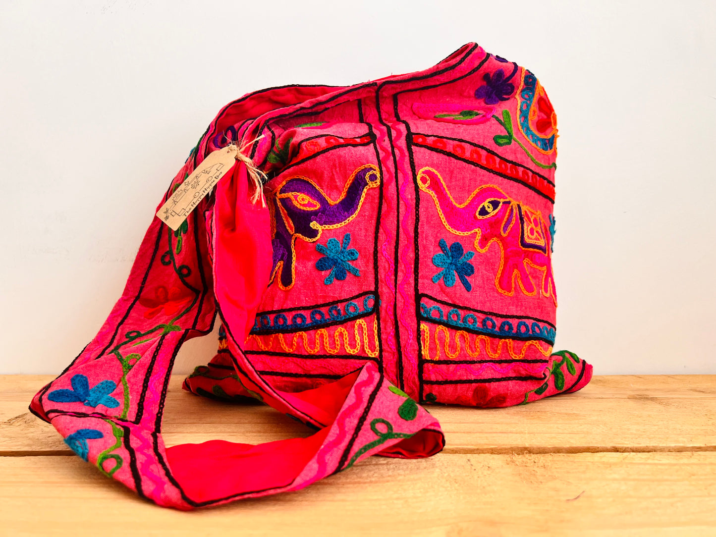 Bohemian Hippie Shoulder Bag Hand Embroidered