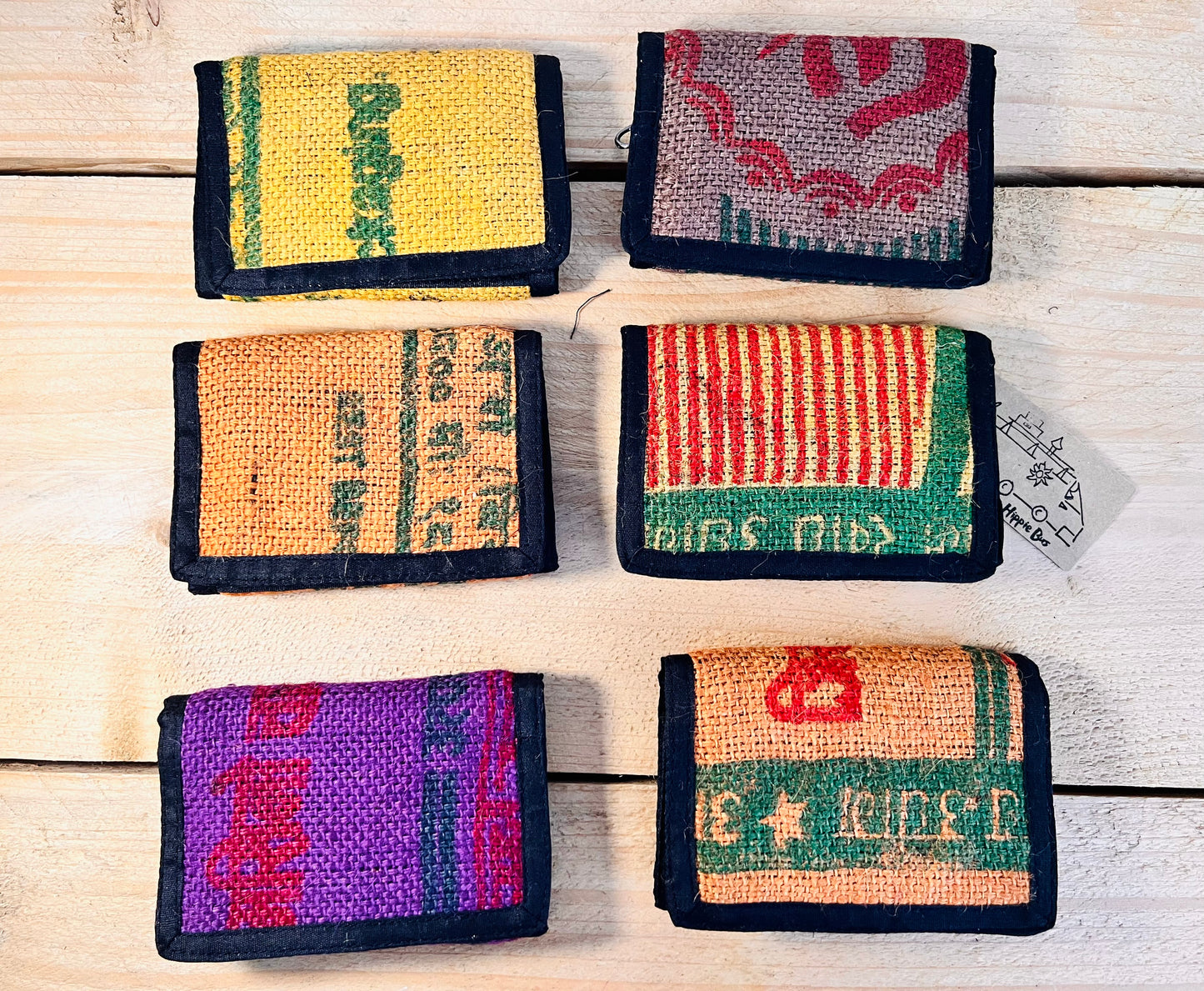 Bohemian Recycled Rice Sack Wallet