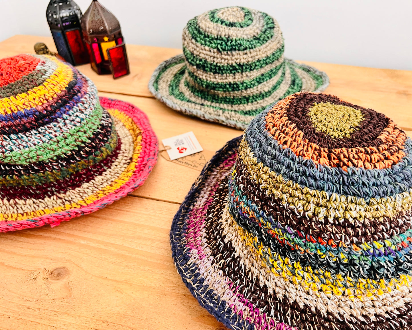 Multi-Stripe Hippie Sun Hat