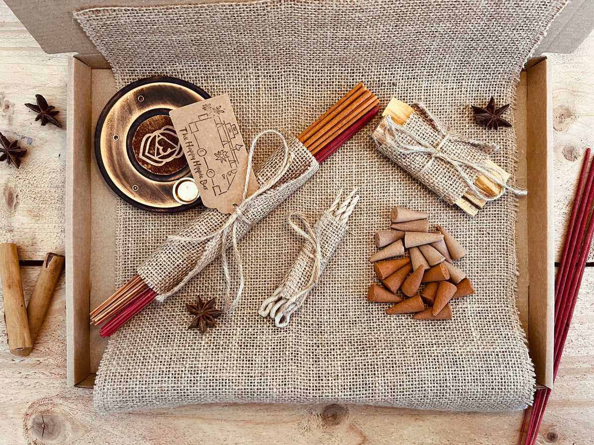 Handmade Fair Trade Ethically Sourced Autumn Fall Incense Gift Letterbox Gift Incense Cones Sticks Palo Santo Incrnse Ropes Incense Holder Appler Cinnamon Vanilla Plastic Free Gift