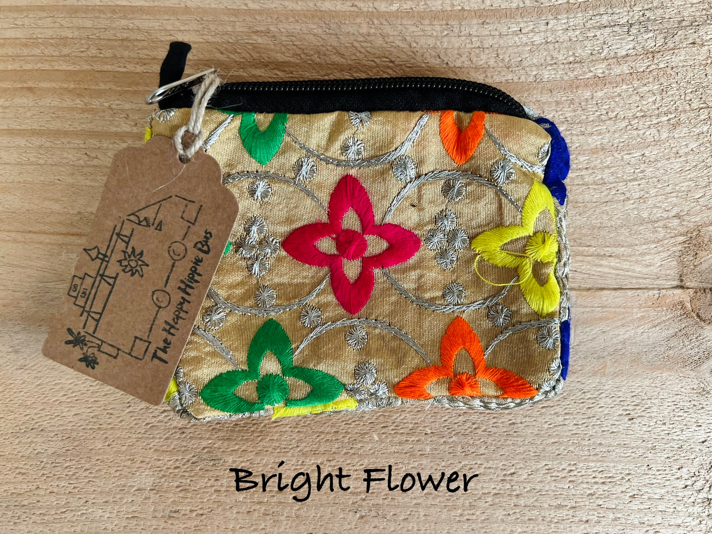 Handmade fair trade bohemian hippie coin purse ethically sourced 