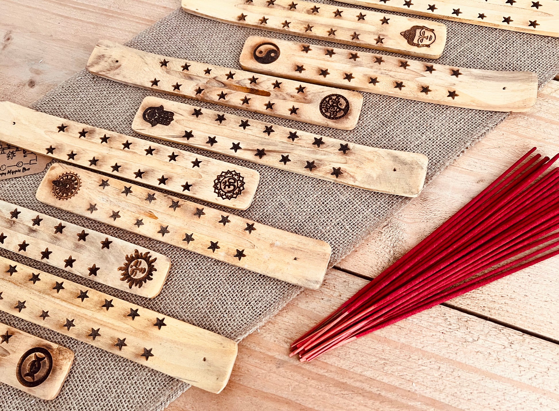 Natural mango wood Incense Joss stick holder, wooden incense stick burner, handmade incense ash catcher, boho hippie spiritual home decor