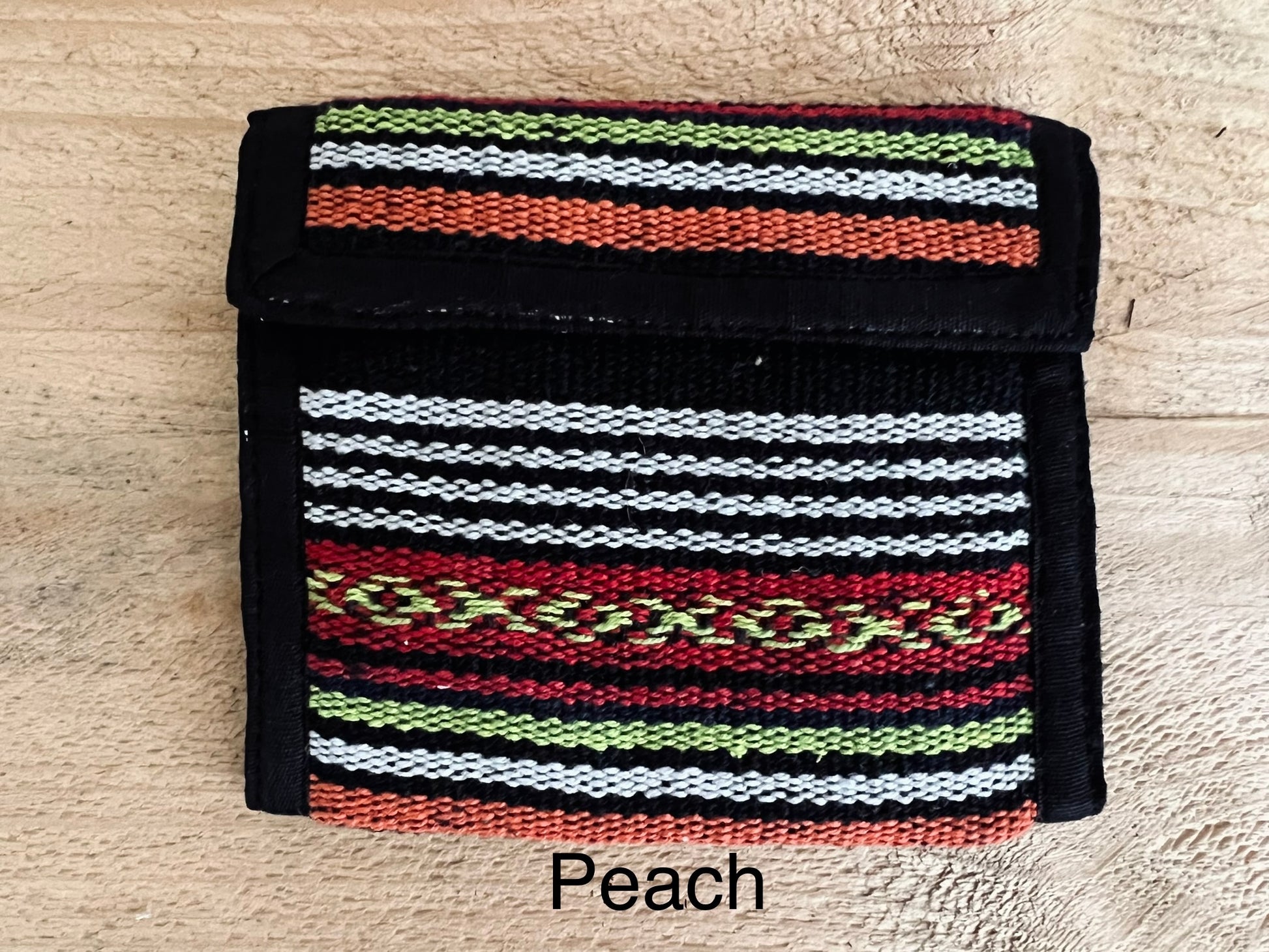 Peach Hand Woven Cotton Hippie Wallet