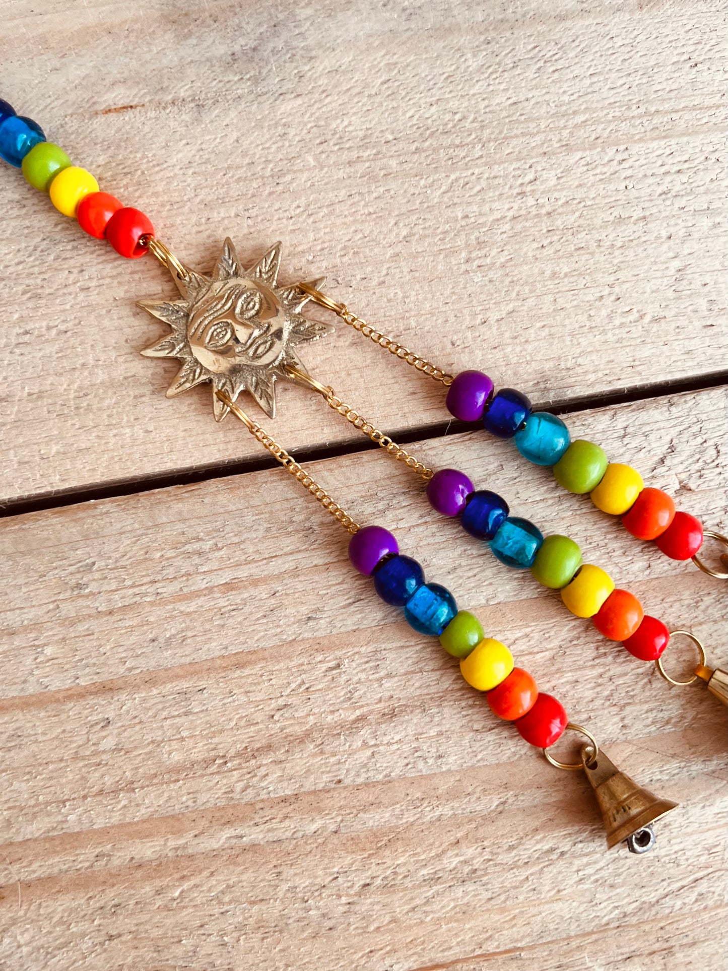 Handmade & Fair Trade Chakra Beads, Brass Sun Wind Chime, Hippie Indian Bells