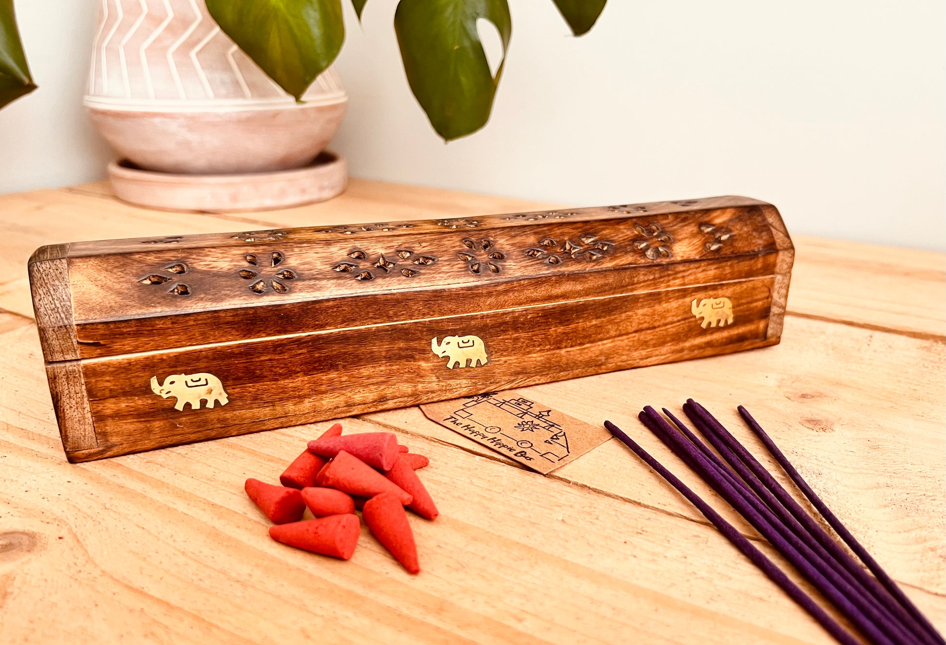 Wooden incense holder ash catcher incense cones incense joss sticks burner coffin box fair trade handmade ethical incense