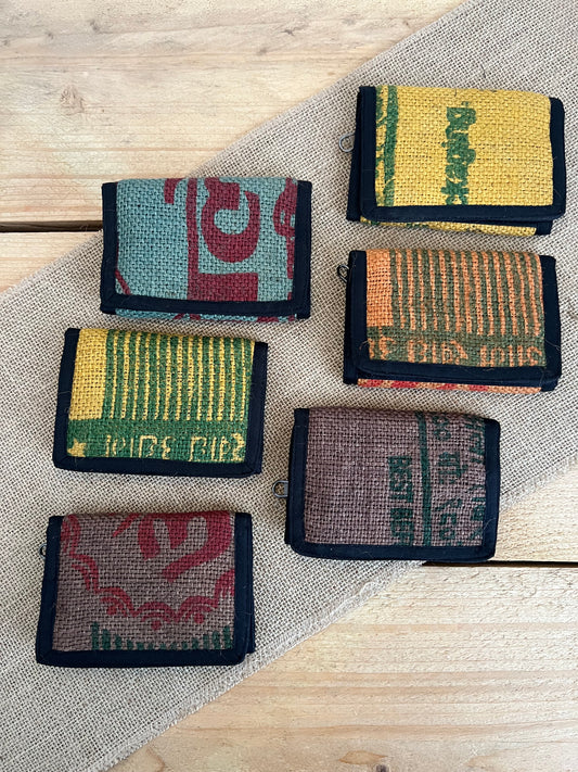 Bohemian Recycled Rice Sack Wallet