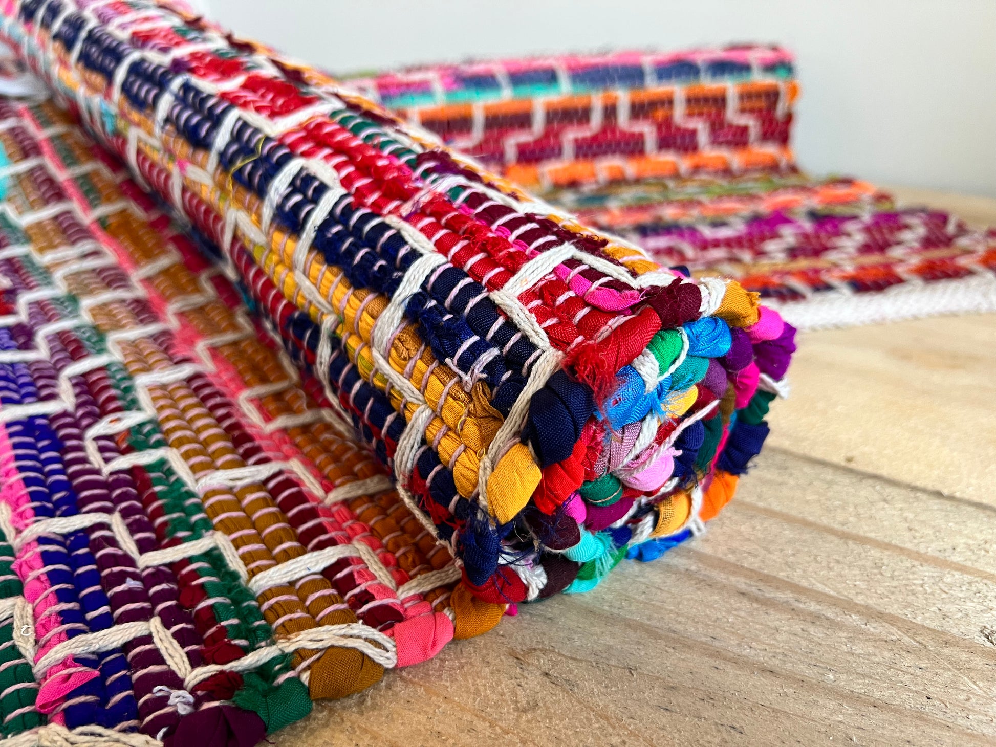 Fair trade recycled rag rug