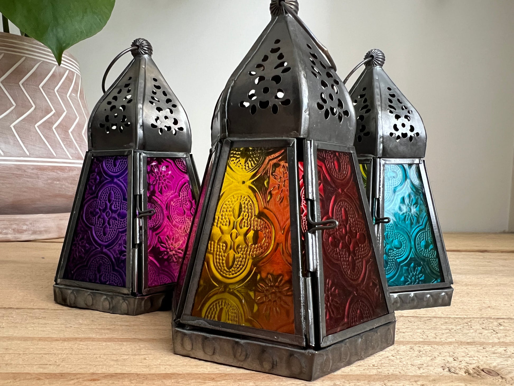 Handmade Fair Trade Moroccan Style Bohemian T Light Holder Lantern 