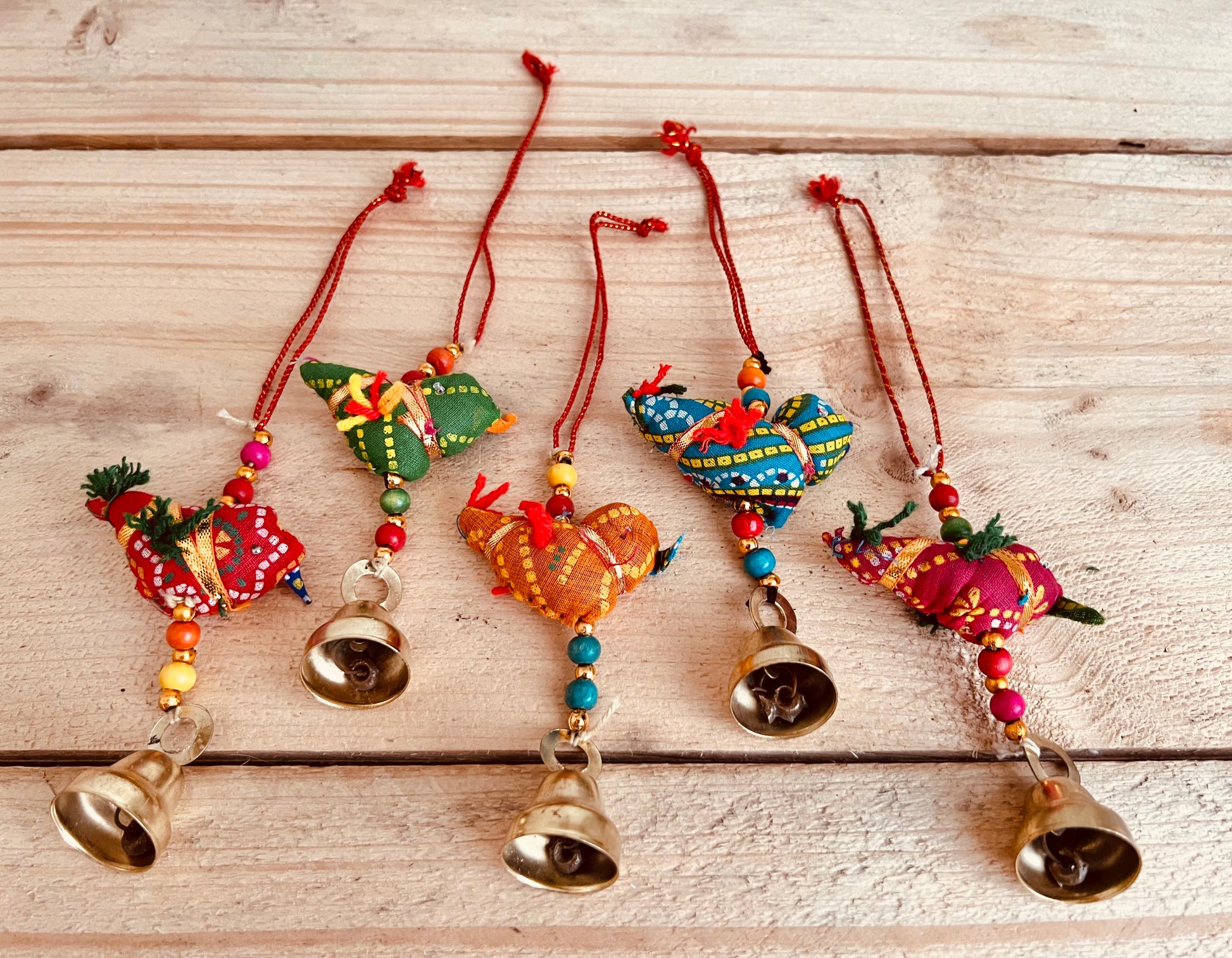 Handmade Fair trade hanging tota bird bells wind chime hippie bohemian hanging decor gift bird 