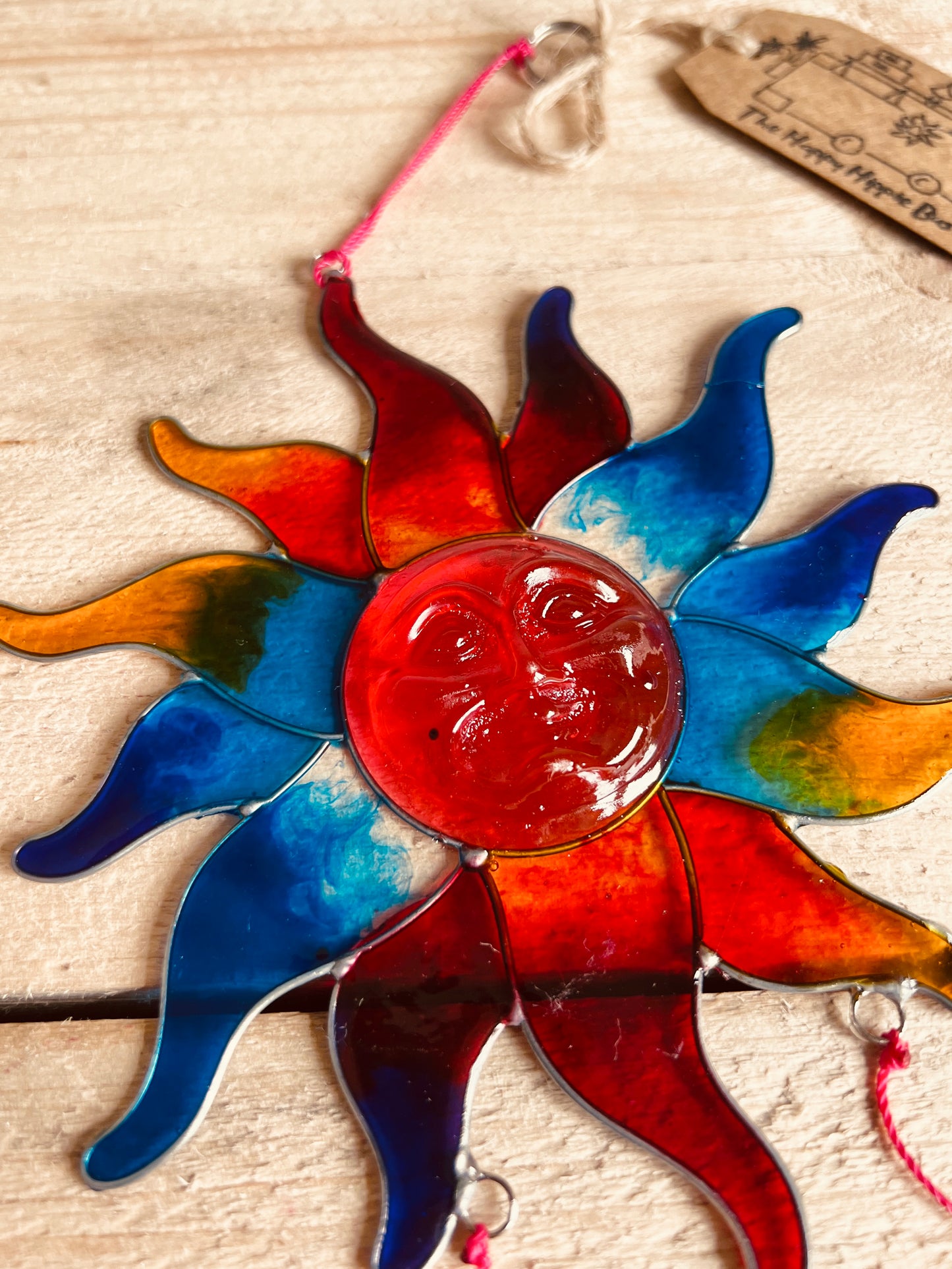 Rainbow sunshine sun catcher suncatcher Handmade fair trade ethically Sourced resin stained glass window decoration 