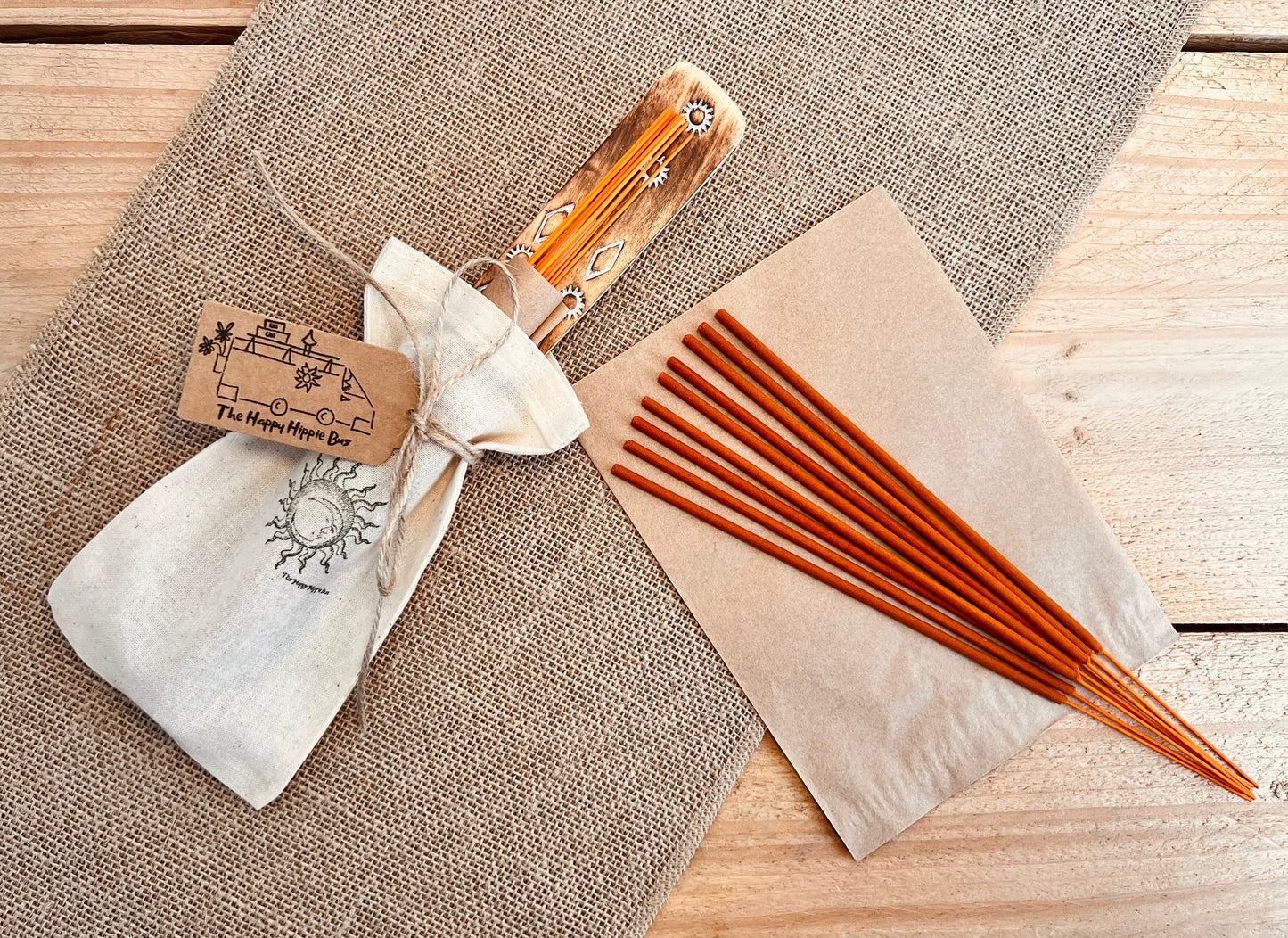 Orange zest incense sticks, citrus scented long, slow burn hand dipped energising scented incense sticks, handmade, fair trade home fragrance incense sticks