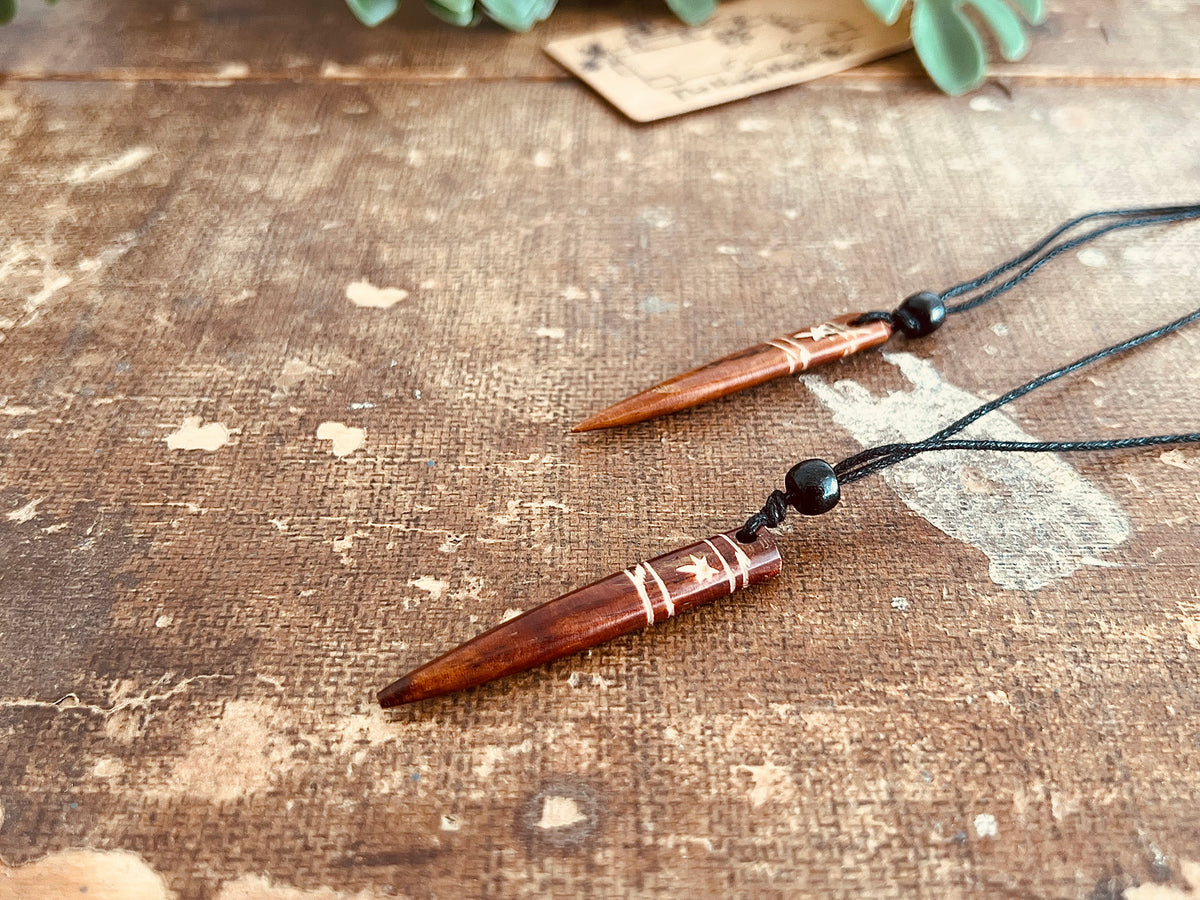 Faux Bone Tribal Horn Necklace | Vegan Resin Cord Choker