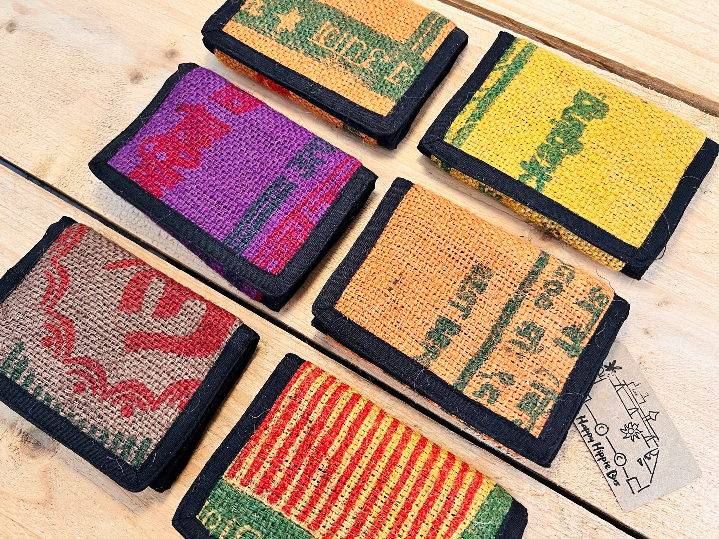 Bohemian Recycled Rice Sack Wallet