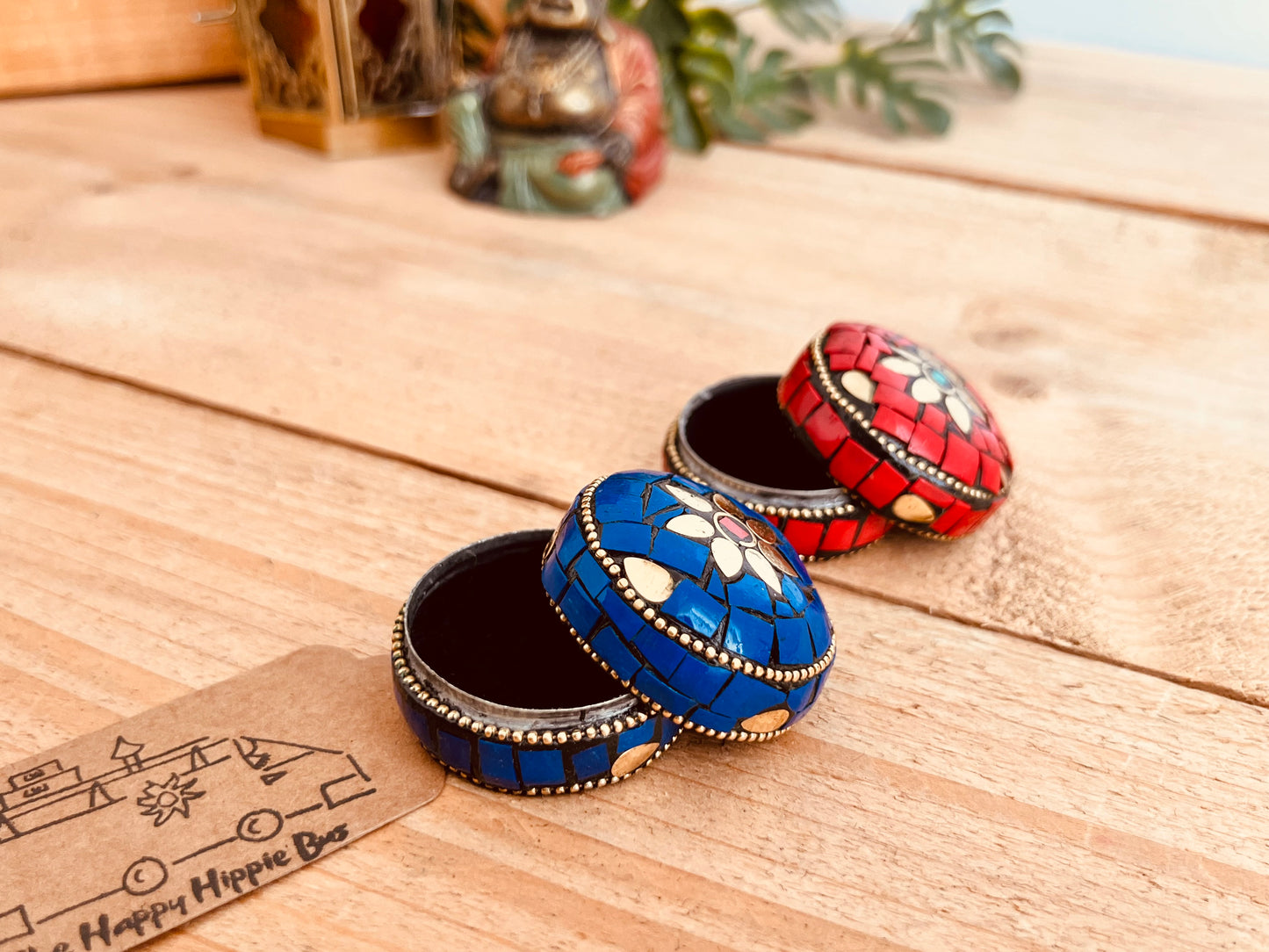 Mini Mosaic Metal Trinket Keepsake Box
