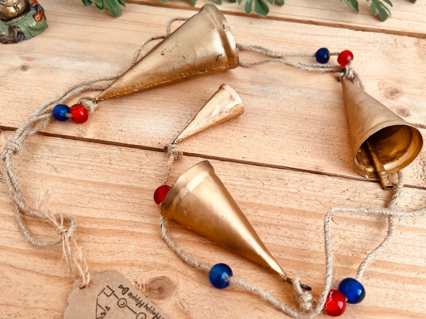 Indian String of Bells - Cone Cow Bell Large Wind Chime