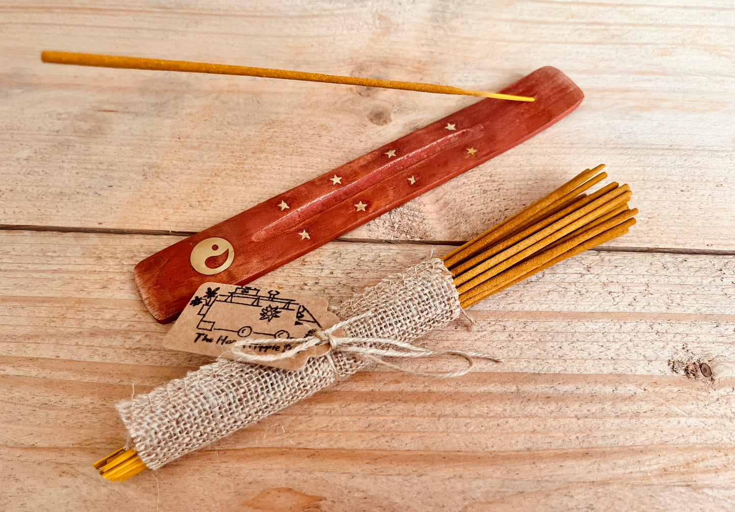 Handmade fair trade citronella summer yellow incense sticks incense holder ash catcher set plastic free eco incense