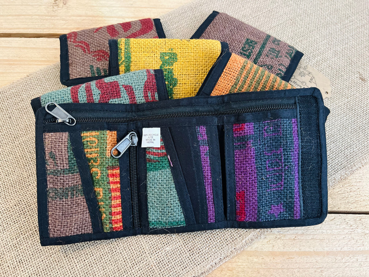 Bohemian Recycled Rice Sack Wallet