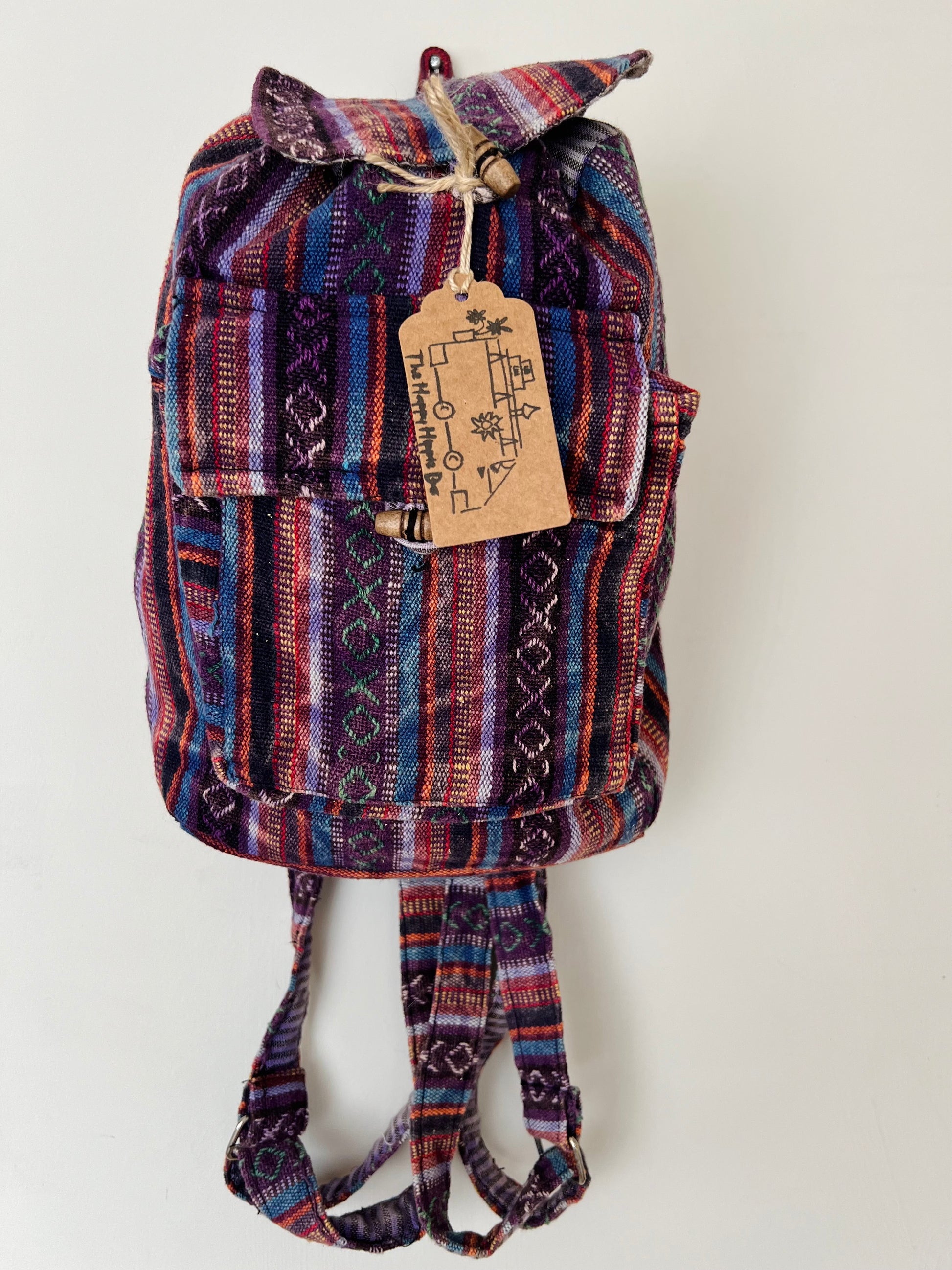 Handmade Fair Trade Bohemian Hippie Mini Rucksack Backpack