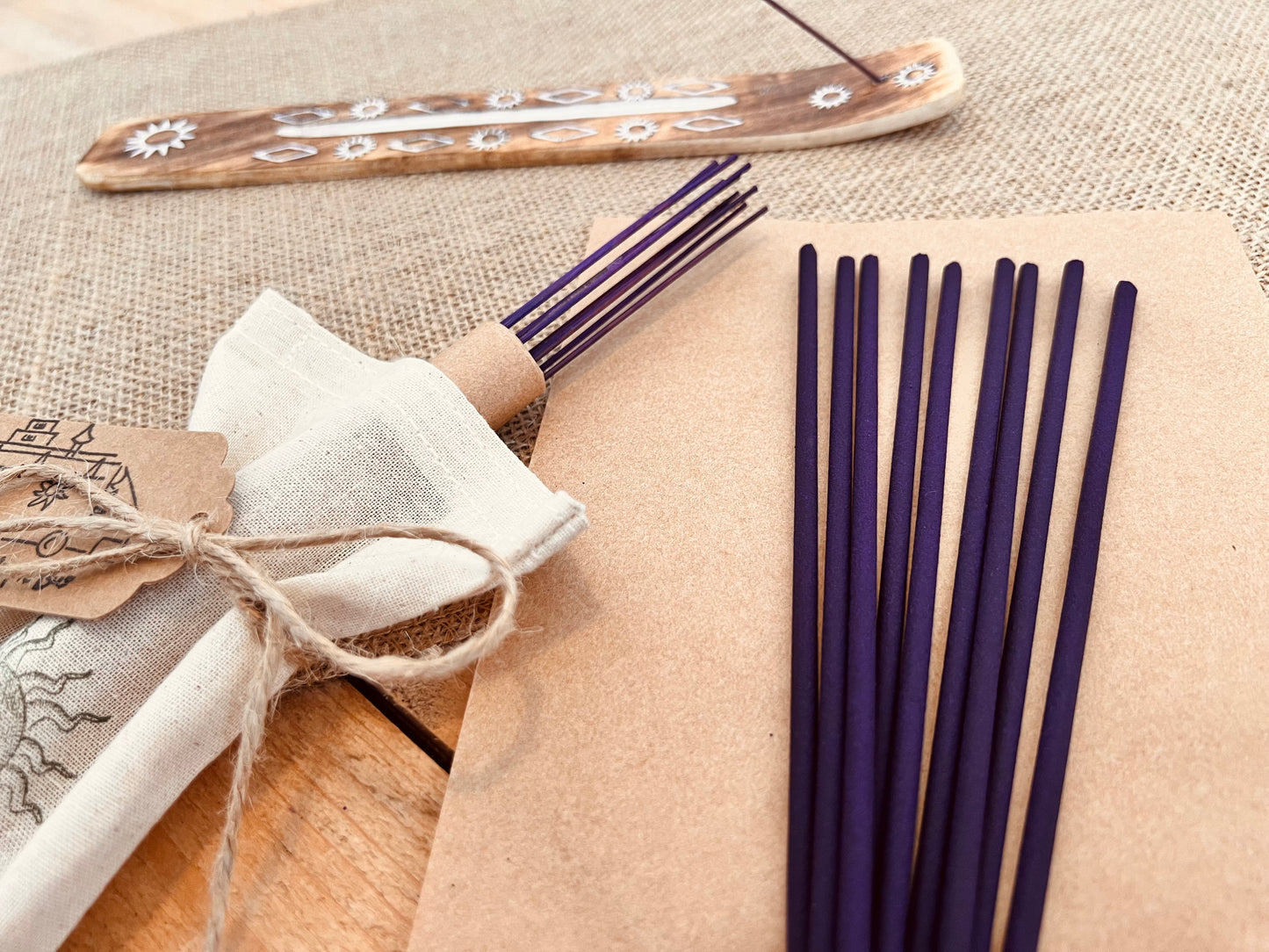 Wild Fig & Vine - Fruity Floral Premium Incense Sticks - Hand Dipped, Plastic-Free, Slow 1 Hour Burn