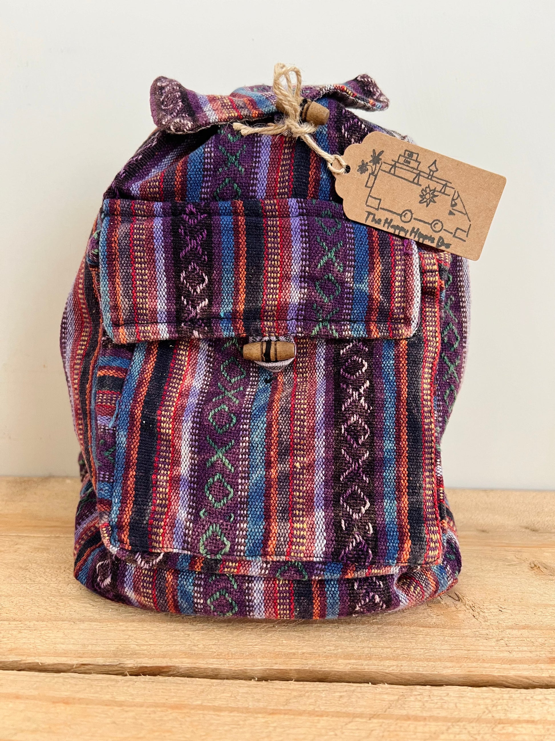 Handmade Fair Trade Bohemian Hippie Mini Rucksack Backpack