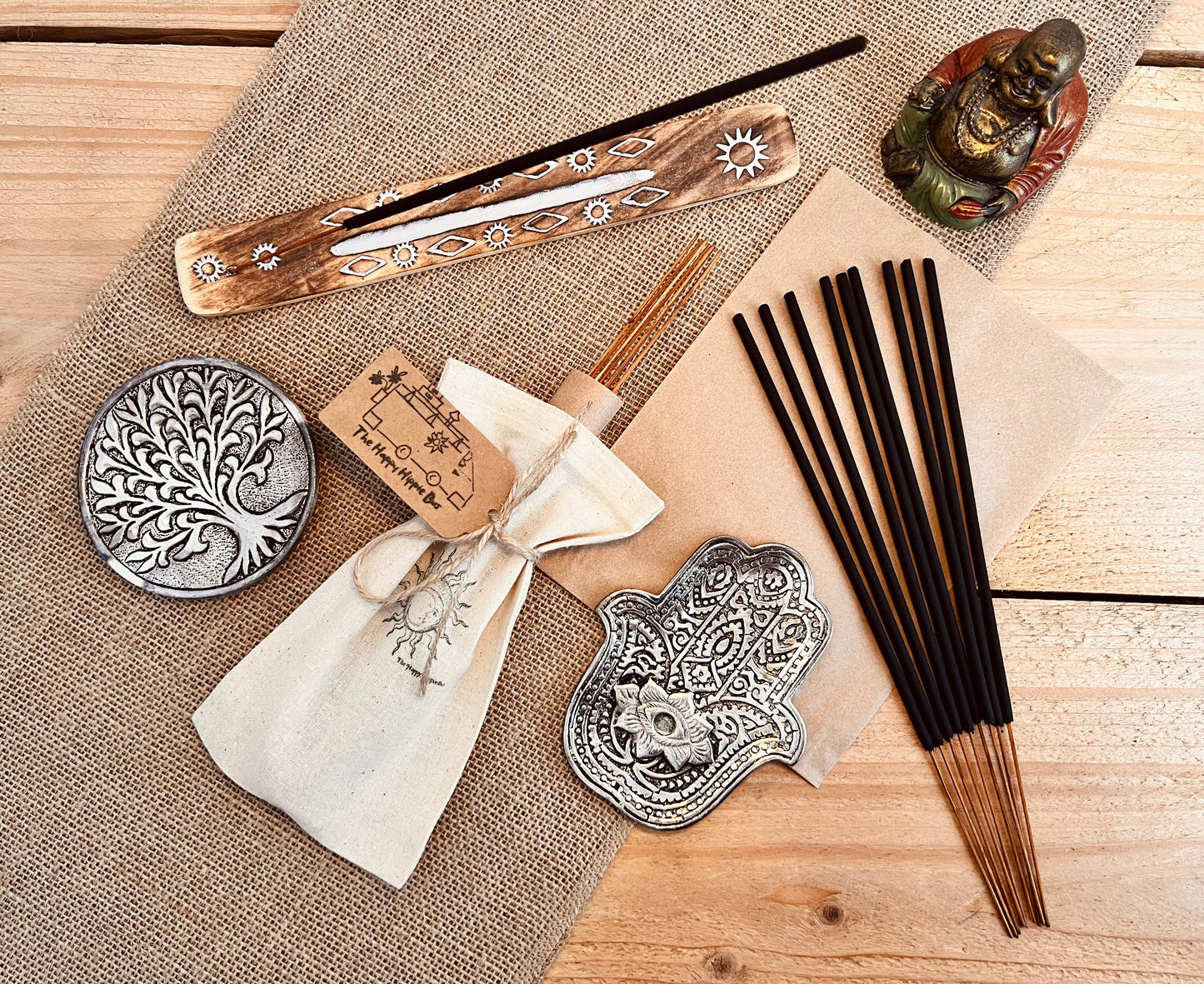 Cedarwood & Spice hand dipped, handmade incense sticks, warm, wood & spicy  premium fair trade UK made incense, eco friendly cotton pouch and Kraft paper packaging 