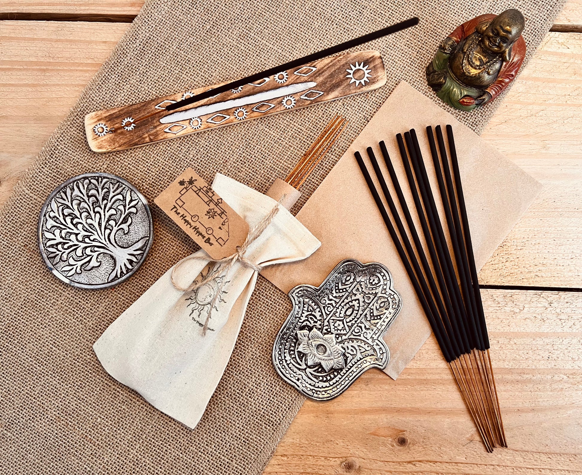Cedarwood & Spice hand dipped, handmade incense sticks, warm, wood & spicy  premium fair trade UK made incense, eco friendly cotton pouch and Kraft paper packaging 