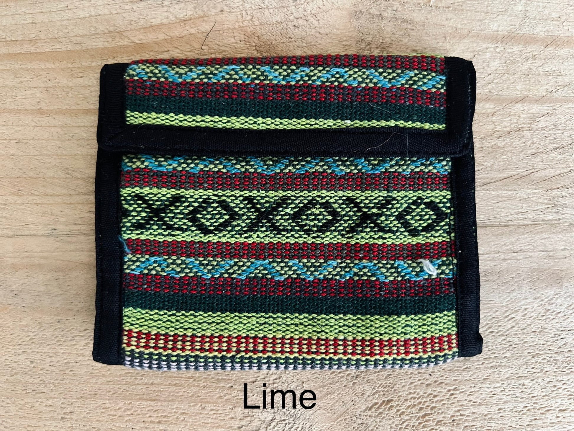 Green Hand Woven Cotton Hippie Wallet