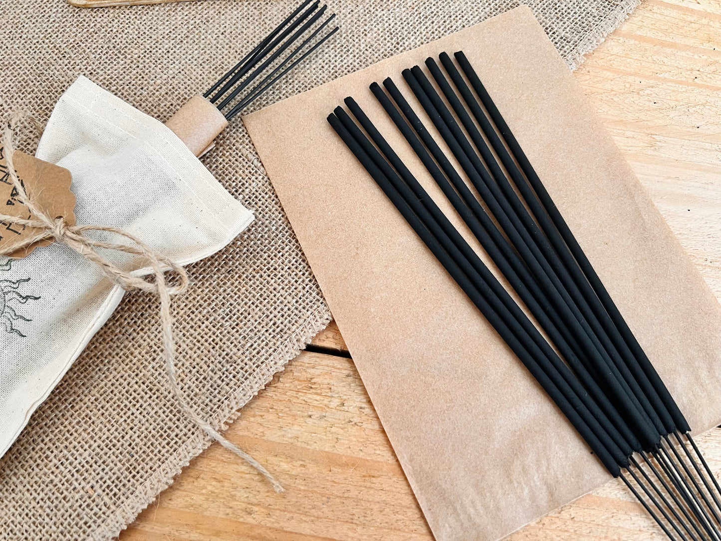 Black Pomegranate Hand Dipped Incense Sticks Fruity Spiced Scent Handmade Vegan Eco