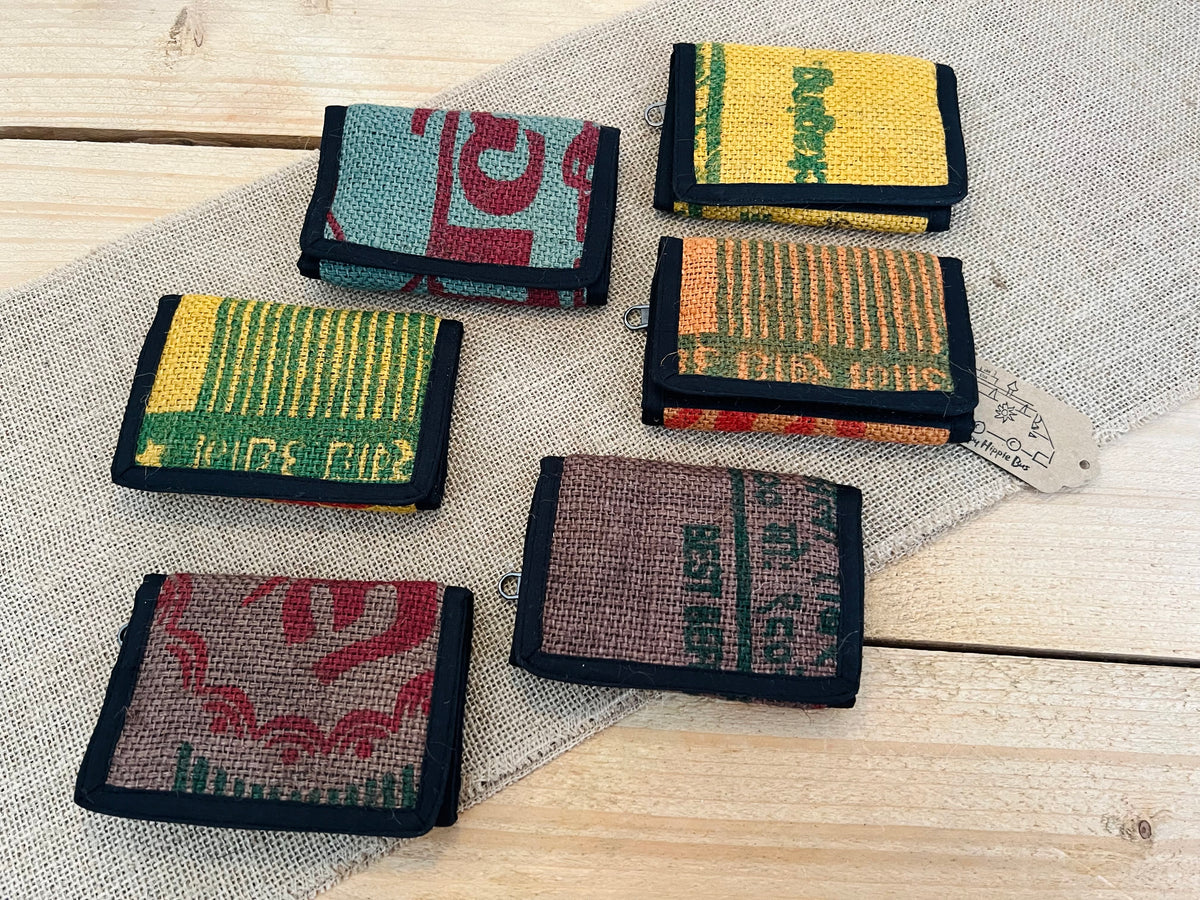 Bohemian Recycled Rice Sack Wallet