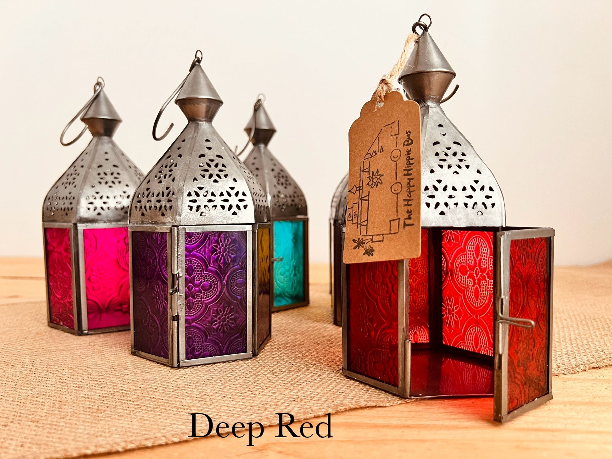 Handmade Fair Trade Ethicallt Sourced Bohemian T Light Holders Moroccan Style Lanterns Hippie Decor Blue Yellow Purple Blie Pink Red Green Silver Small Gift Home 