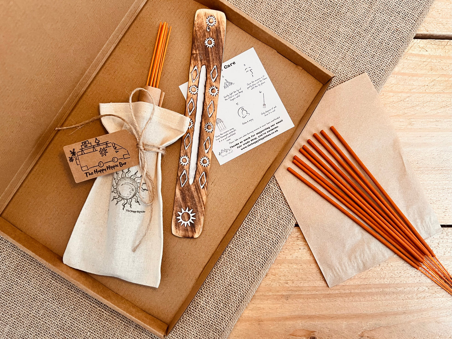 Orange zest incense sticks and incense holder set, citrus scented long, slow burn hand dipped energising scented incense sticks in plastic free eco friendly packaging handmade, fair trade home fragrance incense sticks