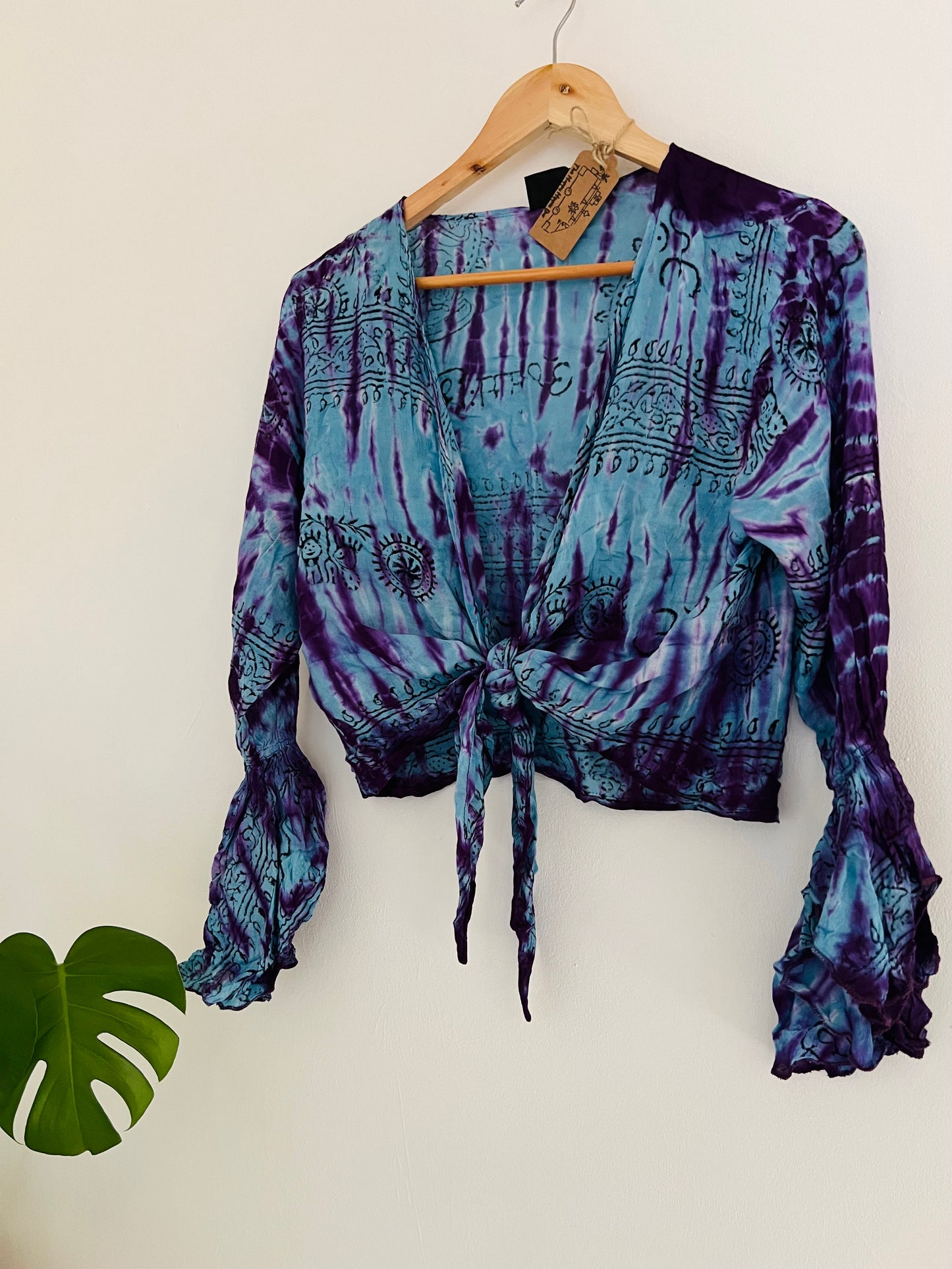 Handmade Fair Trade Hippie Boho Blue & Purple Prayer Top Slow Fashion 