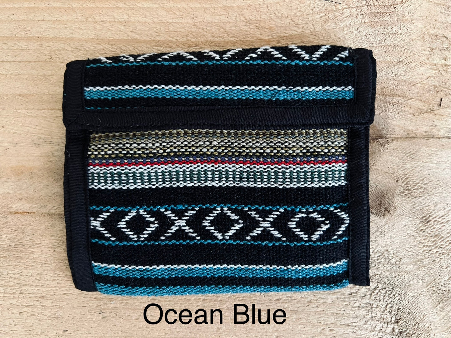 Blue Hand Woven Cotton Hippie Wallet