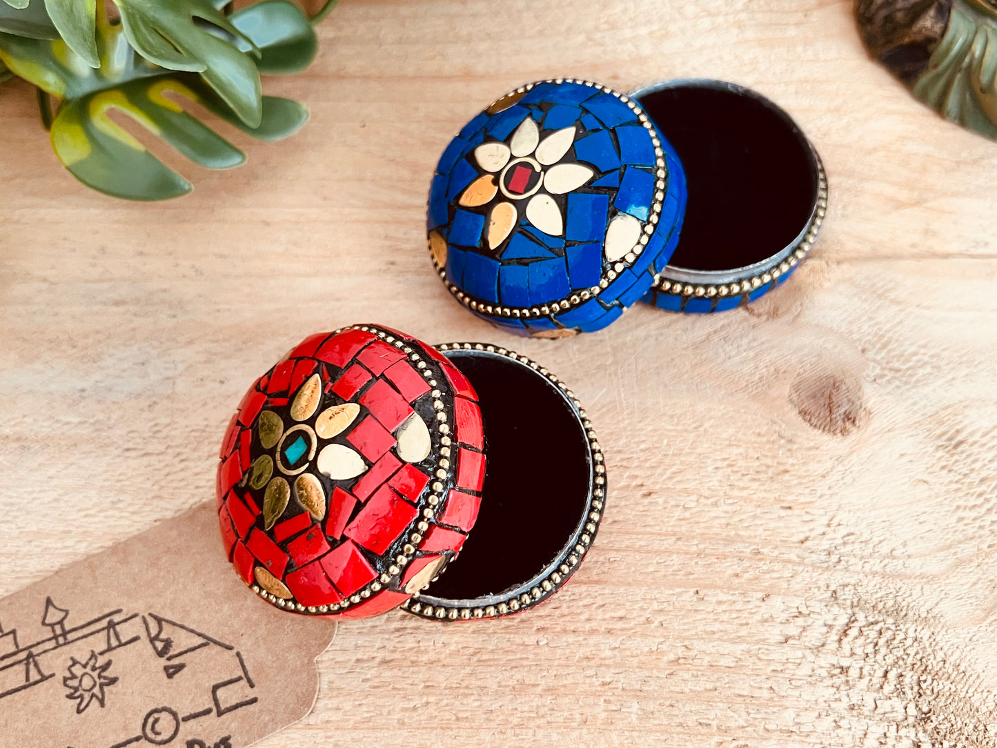 Mini Mosaic Metal Trinket Keepsake Box